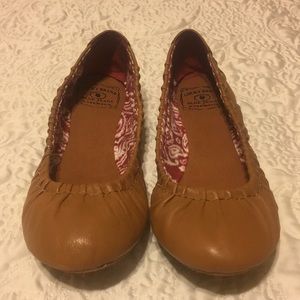 Lucky Brand Tan Leather Erla Ballet Flats